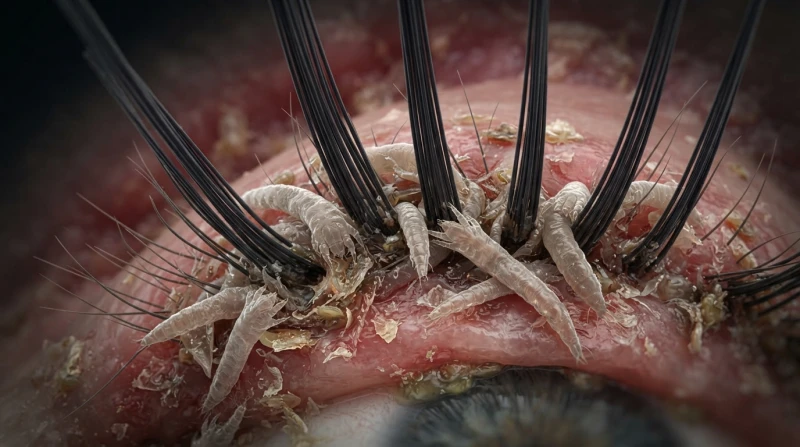 مخاطر رموش التجميل: كائنات شبيهة بالعناكب في العيون