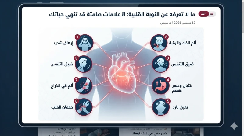 ما لا تعرفه عن النوبة القلبية: 8 علامات صامتة قد تنهي حياتك