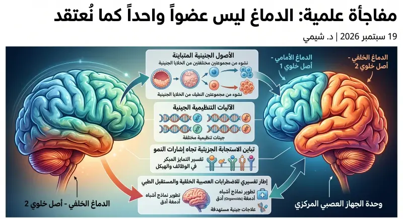 علماء يكشفون مفاجأة علمية: الدماغ ليس عضواً واحداً كما نُعتقد