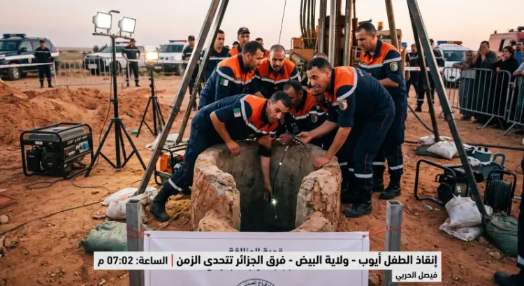 إنقاذ الطفل أيوب من بئر ضيقة في ولاية البيض: فرق الجزائر تتحدى الزمن