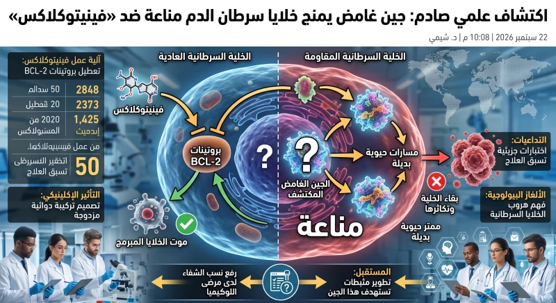 اكتشاف علمي صادم: جين غامض يمنح خلايا سرطان الدم مناعة ضد «فينيتوكلاكس»