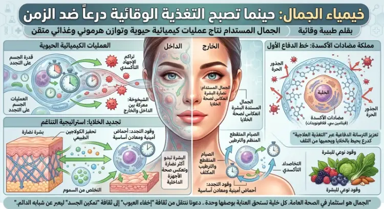 خيمياء الجمال: حينما تصبح التغذية الوقائية درعاً ضد الزمن