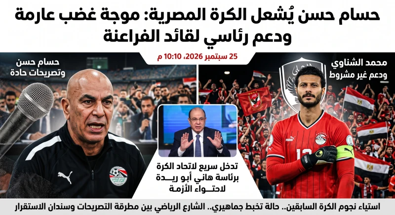 حسام حسن يُشعل الكرة المصرية: موجة غضب عارمة ودعم رئاسي لقائد الفراعنة