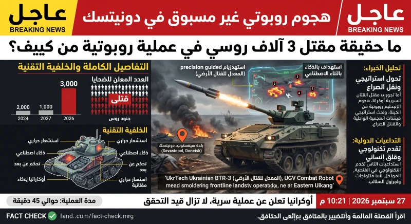 ما حقيقة الهجوم الروبوتي من كييف الذي قتل 3 آلاف روسي؟ التفاصيل الكاملة