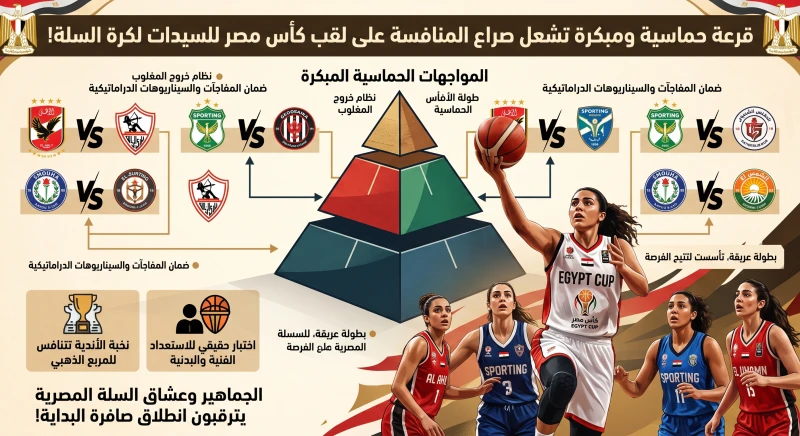 نتائج قرعة كأس مصر للسيدات لكرة السلة اليوم: مواجهات نارية وطريق الأندية نحو اللقب