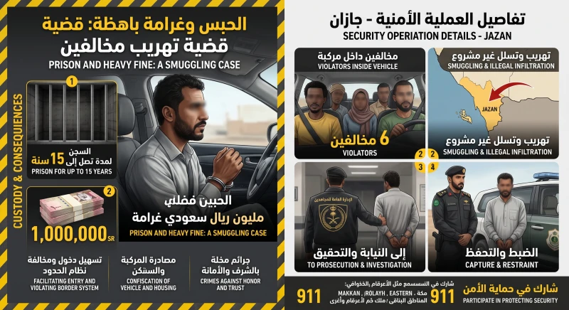 عقوبة السجن 15 عاماً ومليون ريال لمقيم يمني في السعودية.. ما القصة؟