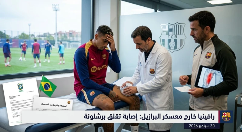 رافينيا خارج معسكر البرازيل: إصابة تقلق برشلونة