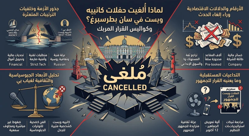 لماذا أُلغيت حفلات كانييه ويست في سان بطرسبرغ؟ وكواليس القرار المربك