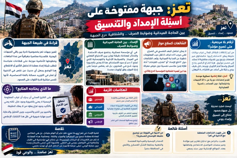 ما حقيقة منع الذخيرة عن جبهات تعز؟ الكواليس الكاملة والتفاصيل الرسمية