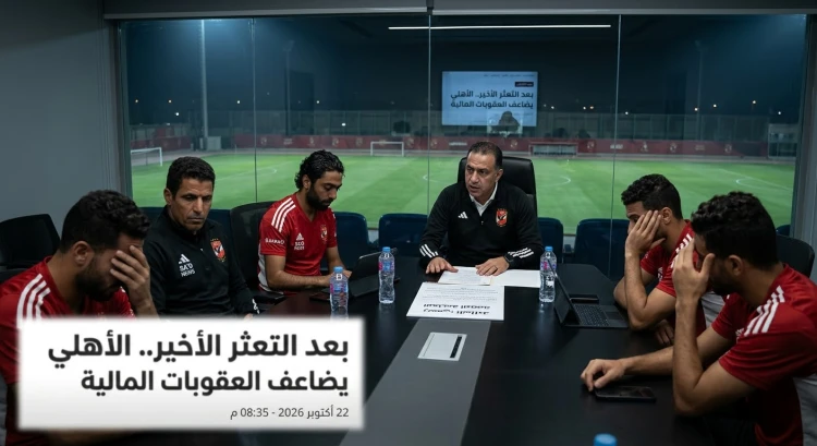 بعد التعثر الأخير.. الأهلي يضاعف العقوبات المالية على لاعبيه